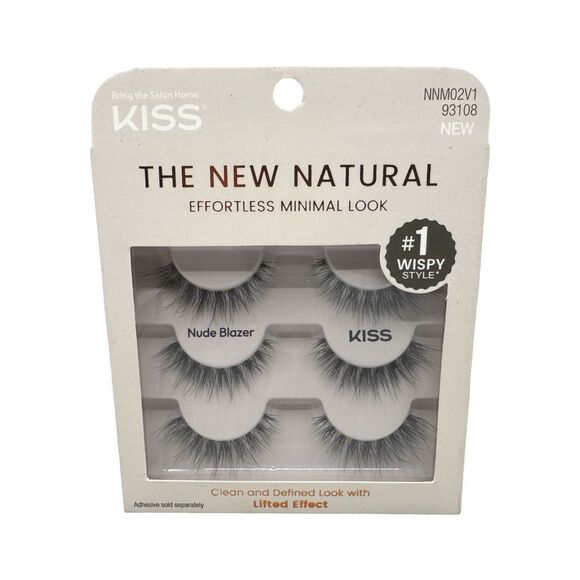 KISS The New Natural False Lashes Effortless Minimal Look #1 Wispy Style - 2 Ct. - Picture 2 of 3